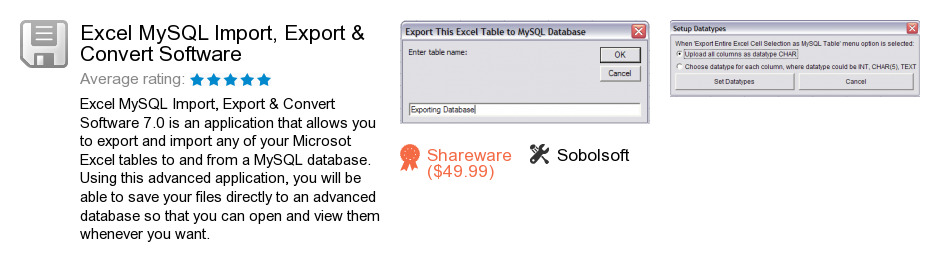 Excel MySQL Import, Export & Convert Software
