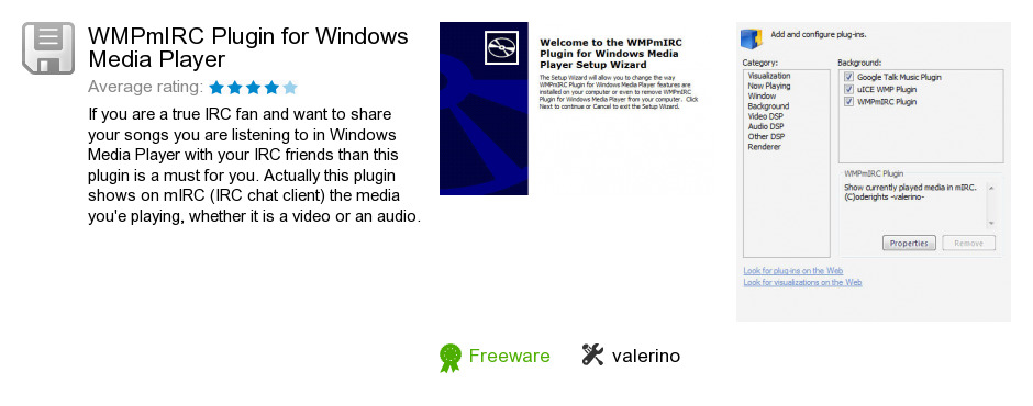 WMPmIRC Plugin for Windows Media Player