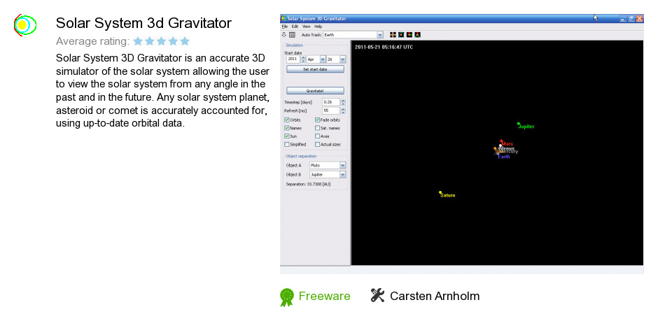 Solar System 3d Gravitator