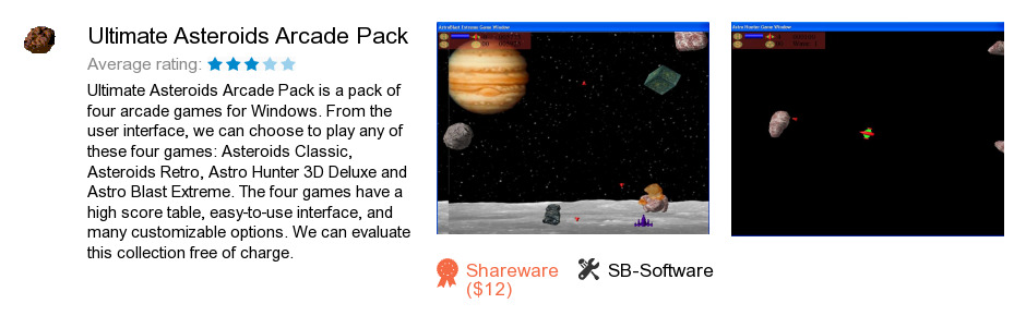 Ultimate Asteroids Arcade Pack