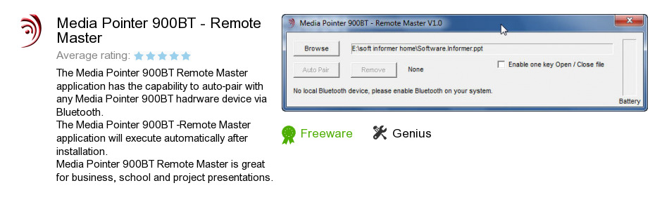 Media Pointer 900BT - Remote Master