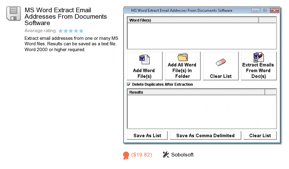 MS Word Extract Email Addresses From Documents Software