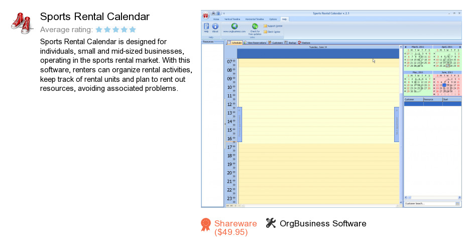 Sports Rental Calendar