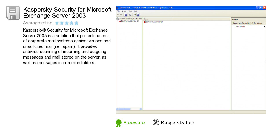 Kaspersky Security for Microsoft Exchange Server 2003