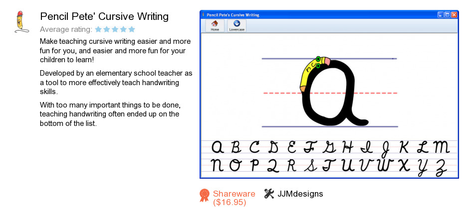 Pencil Pete's Cursive Writing