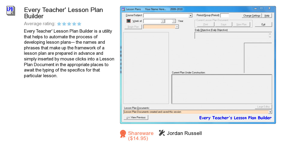 Every Teacher's Lesson Plan Builder