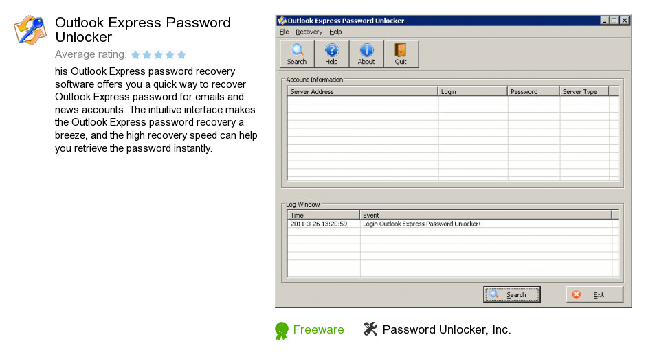 Outlook Express Password Unlocker