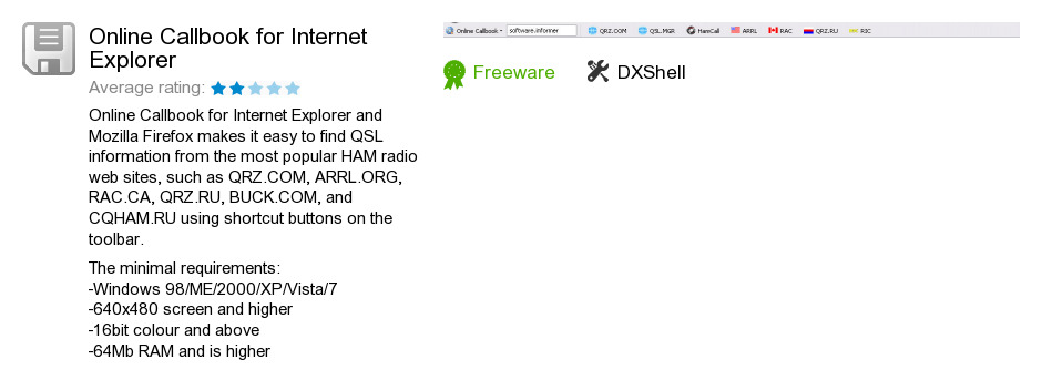 Online Callbook for Internet Explorer