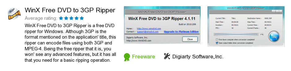 WinX Free DVD to 3GP Ripper