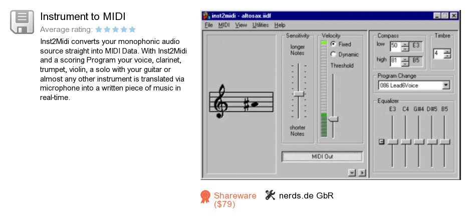 Instrument to MIDI