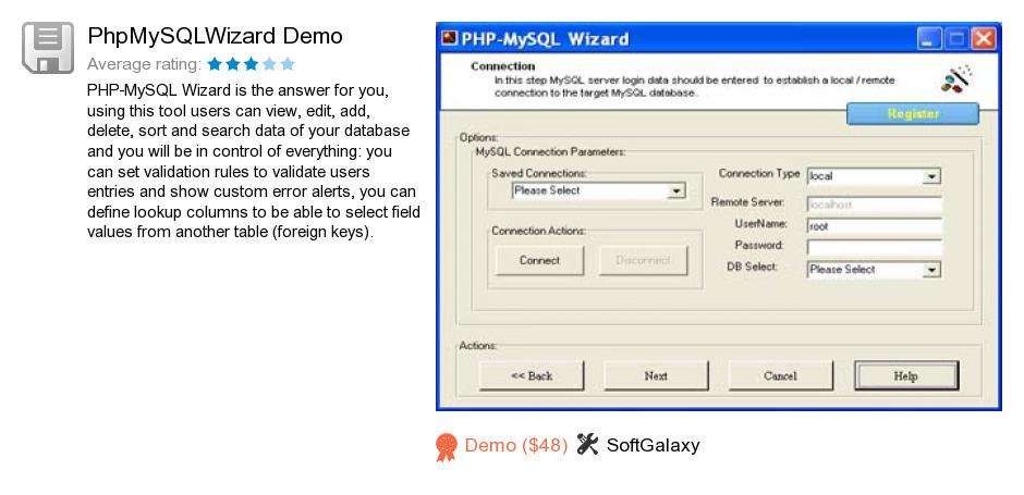 PhpMySQLWizard Demo