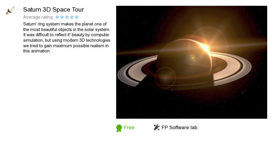 Saturn 3D Space Tour