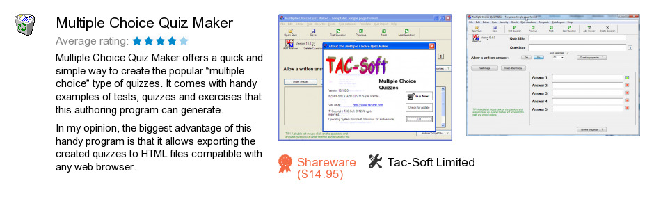 Free Multiple Choice Quiz Maker Download: 12,766,122 bytes