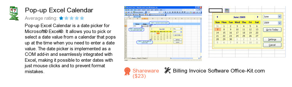 Pop-up Excel Calendar