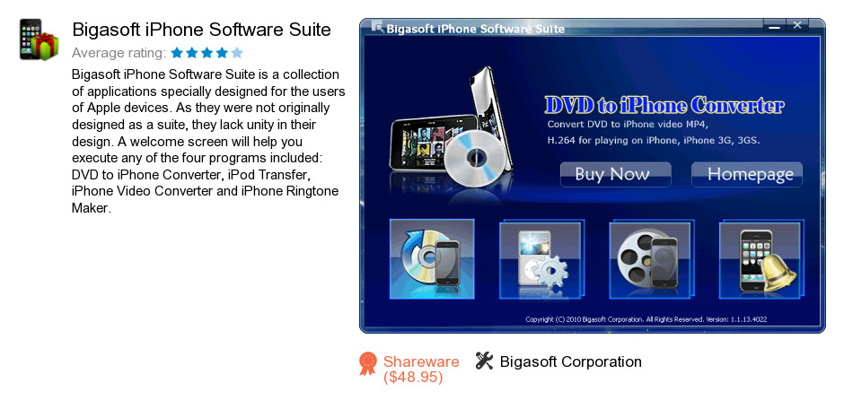 Bigasoft iPhone Software Suite