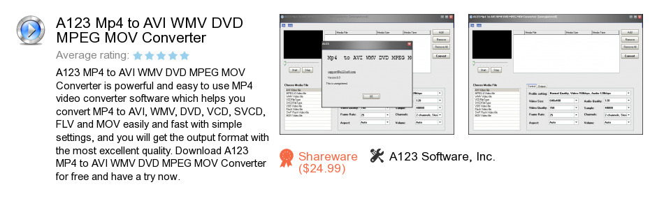 A123 Mp4 to AVI WMV DVD MPEG MOV Converter