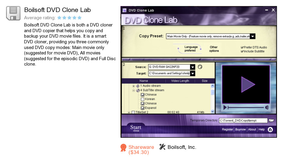 Boilsoft DVD Clone Lab