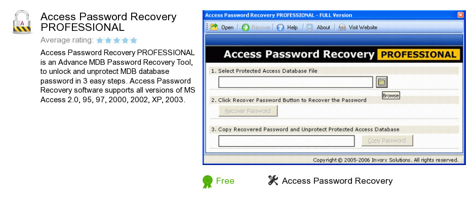 Access Password Recovery PROFESSIONAL