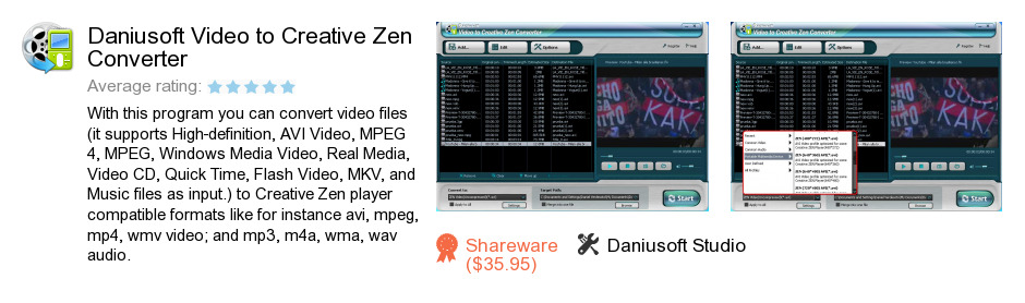 Daniusoft Video to Creative Zen Converter