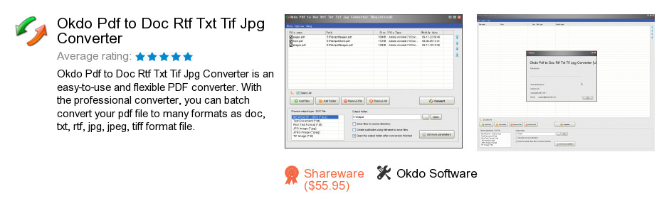 Okdo Pdf to Doc Rtf Txt Tif Jpg Converter