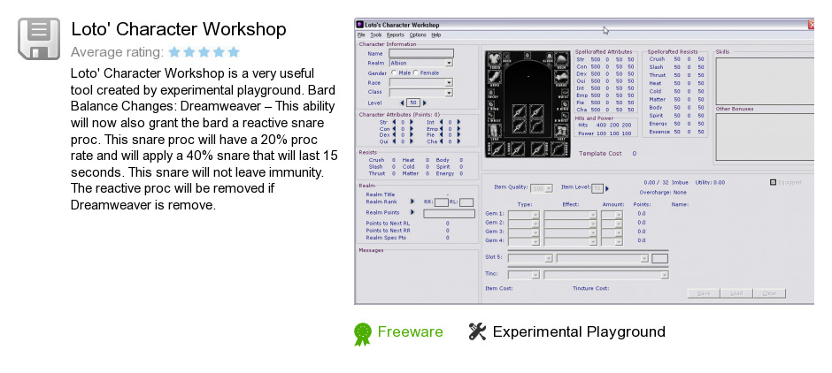 Loto's Character Workshop