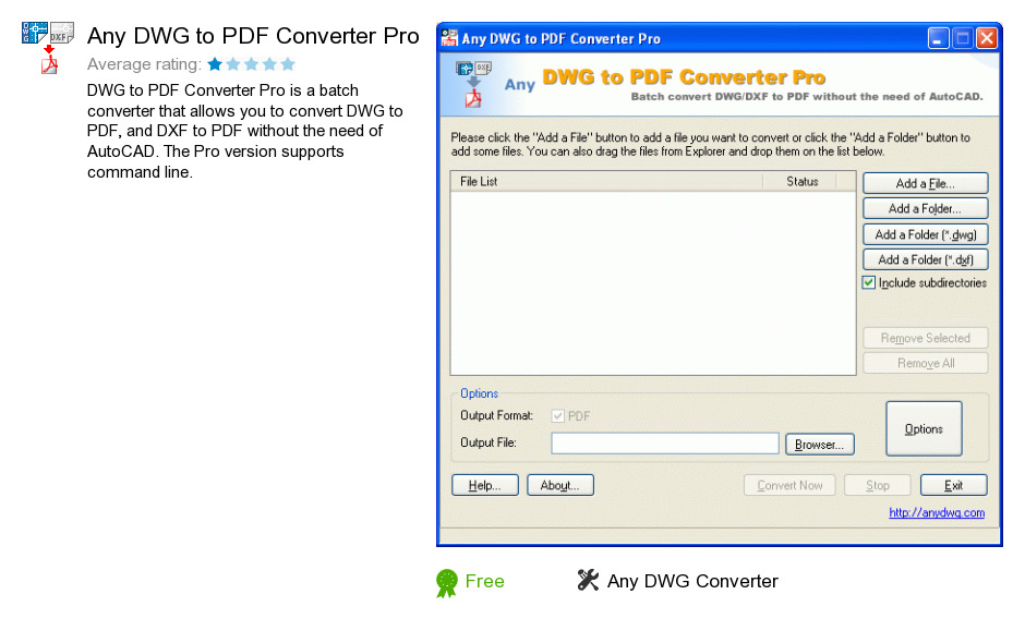 Any DWG to PDF Converter Pro