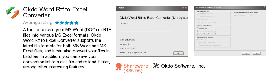 Okdo Word Rtf to Excel Converter