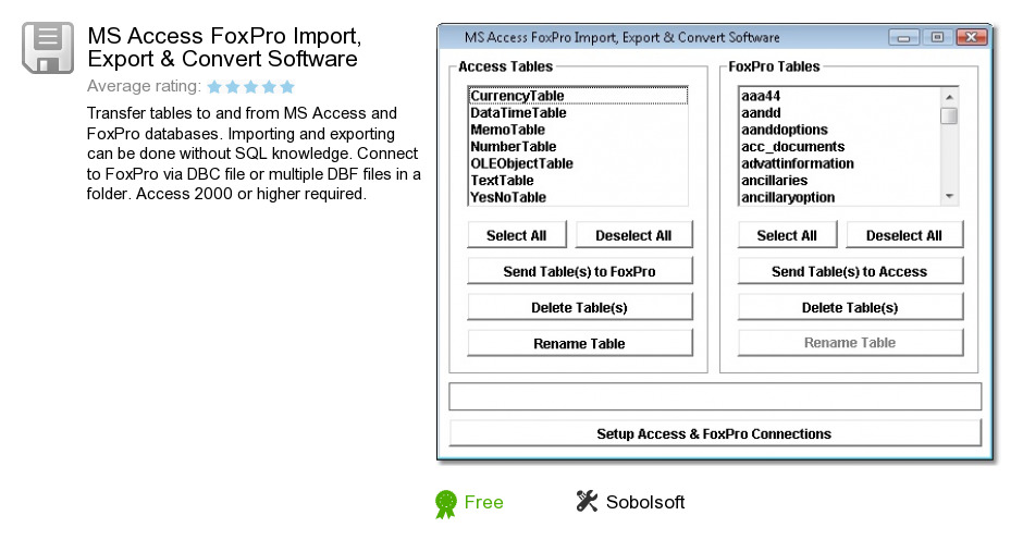 MS Access FoxPro Import, Export & Convert Software