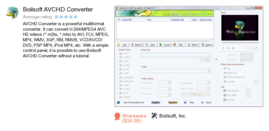 Boilsoft AVCHD Converter