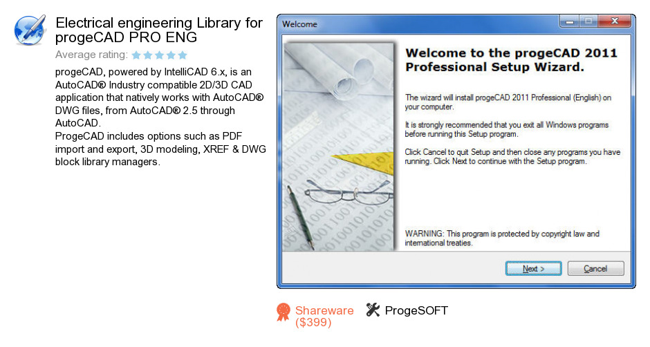 Electrical engineering Library for progeCAD PRO ENG