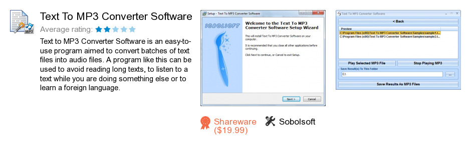 Text To MP3 Converter Software