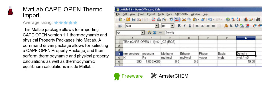 MatLab CAPE-OPEN Thermo Import