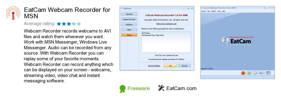 EatCam Webcam Recorder for MSN