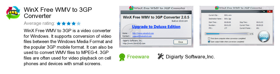 WinX Free WMV to 3GP Converter