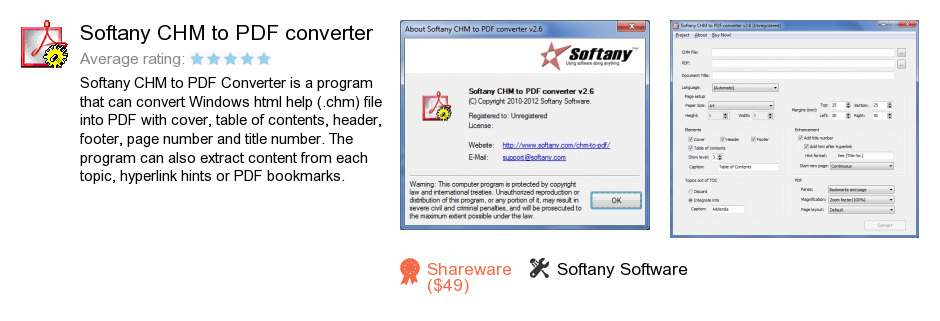 Softany CHM to PDF converter
