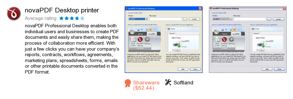 NovaPDF Desktop printer