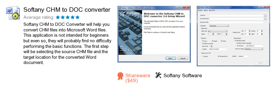 Softany CHM to DOC converter