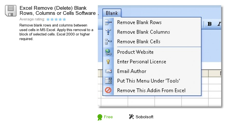 Excel Remove (Delete) Blank Rows, Columns or Cells Software