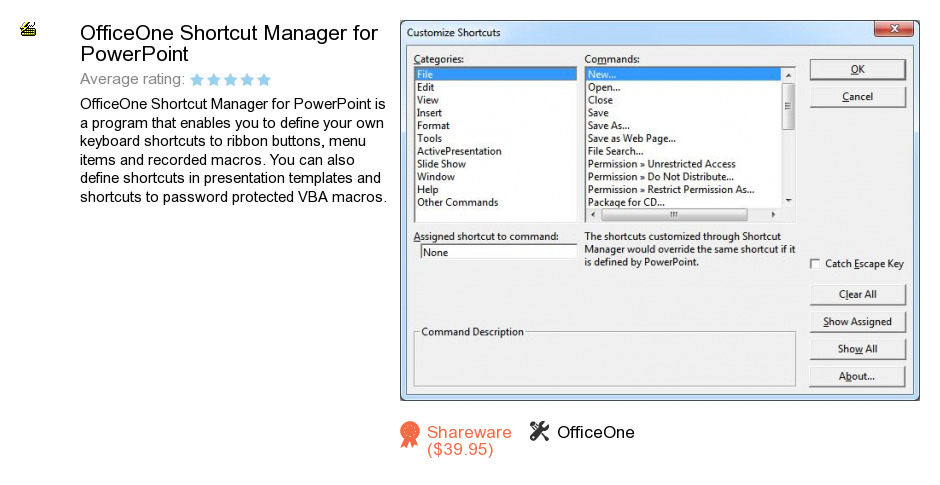 OfficeOne Shortcut Manager for PowerPoint