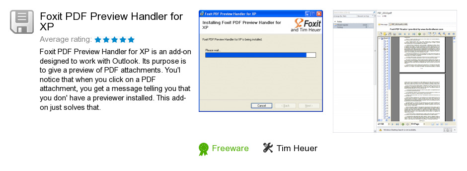 Foxit PDF Preview Handler for XP