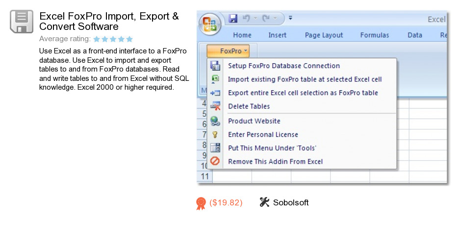 Excel FoxPro Import, Export & Convert Software