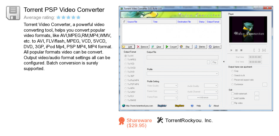 Torrent PSP Video Converter