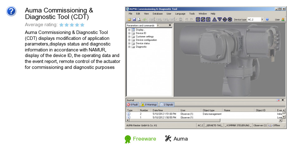 Auma Commissioning & Diagnostic Tool (CDT)