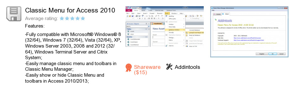 Classic Menu for Access 2010