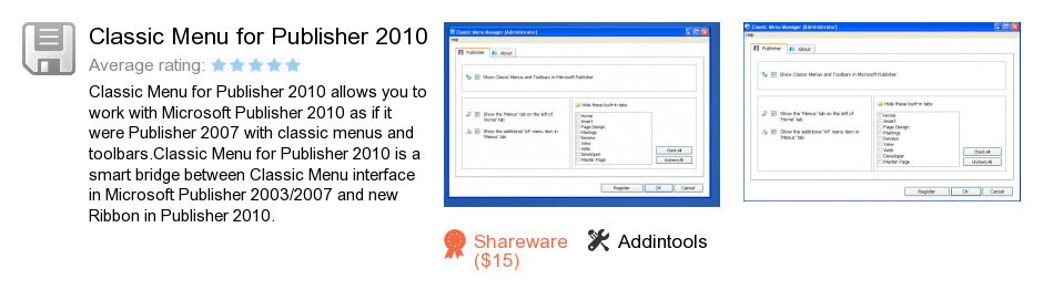 Classic Menu for Publisher 2010