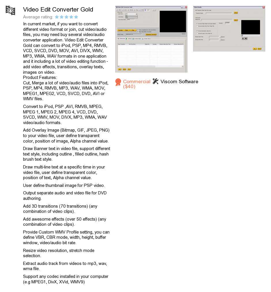 Video Edit Converter Gold