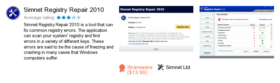 Simnet Registry Repair 2010