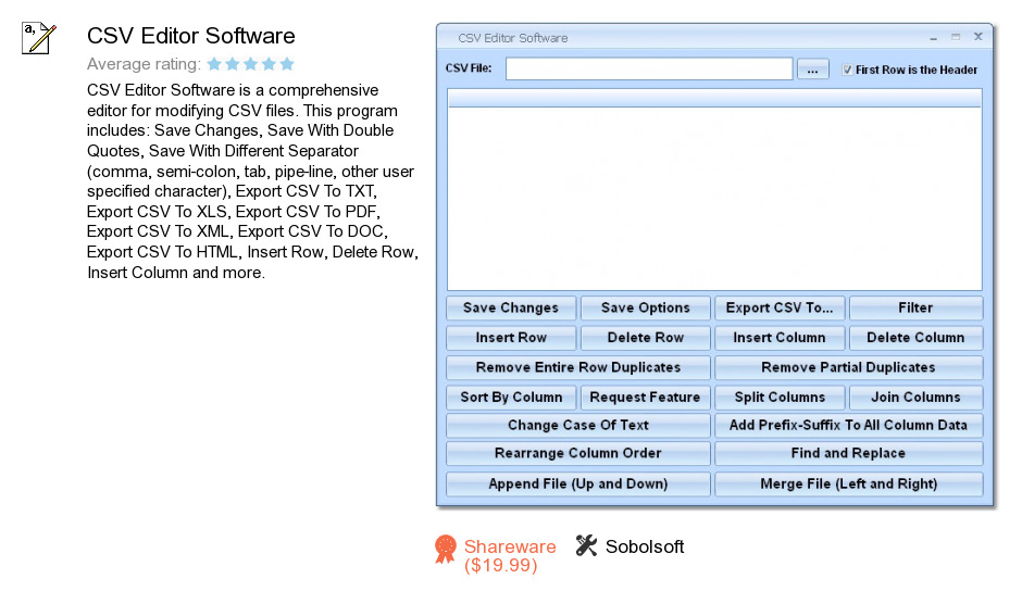 CSV Editor Software