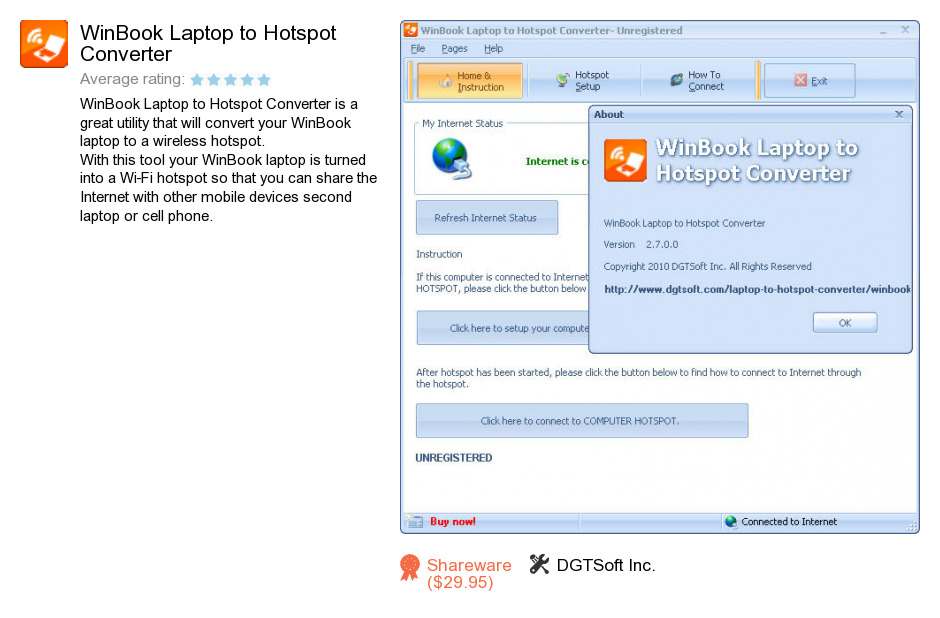 WinBook Laptop to Hotspot Converter