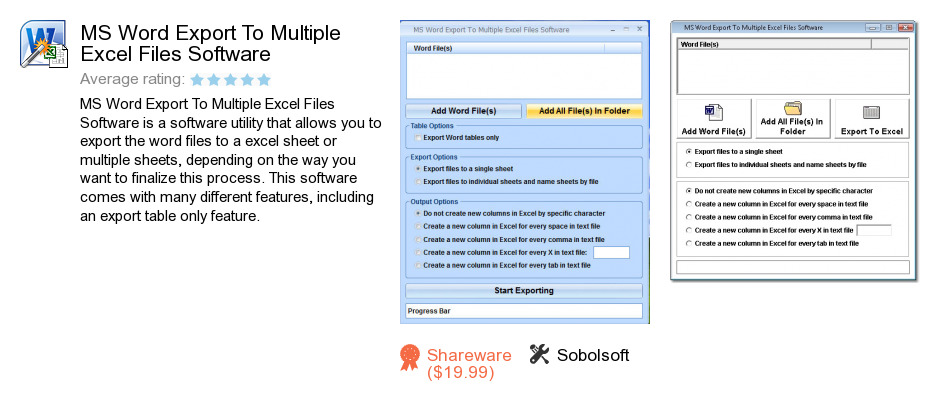 MS Word Export To Multiple Excel Files Software